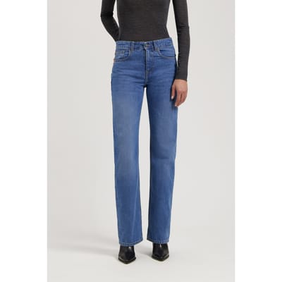 Mud Jeans Jamie Mid Loose Fresh Fade Maat: W26L30 | Straight Jeans Outlet | Dames | Blauw