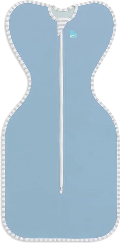 Inbakerdoek voor pasgeborenen tot 3,8 kg - Slaapzak met armen omhoog en tweeweeg-ritssluiting - Ideaal voor kamertemperaturen 20-24 °C - Blauw