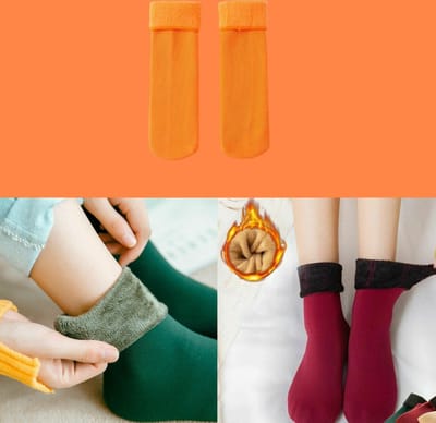 Sara Shop - Warme Sokken - Thermo Wintersokken - gevoerde sokken voor de koudste dage- One-Size - Kerst cadeau & Sinterklaas cadeauOranje
