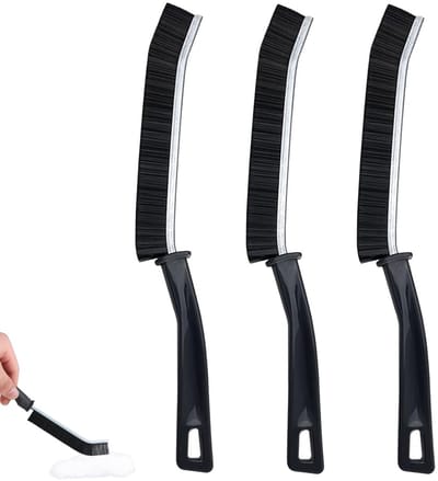 Dailygoods- Reinigingsborstel Professionele Spleetreiniging - Hoek-/Randreinigingsborstel - Badkamerborstel - Tegelborstel - Nylon Borstelharen - Roestvrijstalen Clips - Spleetreinigingsborstel