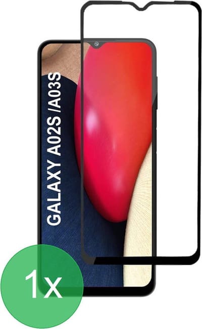 Volledige Screenprotector Glasplaatje Geschikt voor: Samsung Galaxy A02s / A03s - 1x - Screen protector - Full Cover glas - bescherming - beschermglas - ZT Accessoires