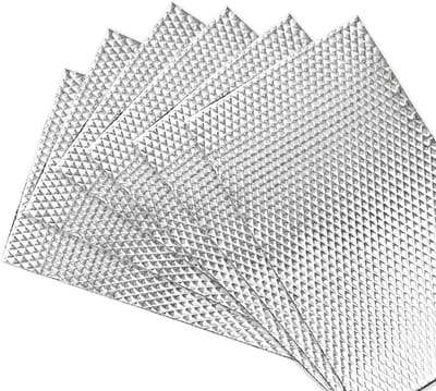 Set van 6 Zelfklevende Aluminium Butyl Isolatiematten van 2 mm - Geluidsisolatie en Warmte-isolatie voor Auto's, Motorcompartiment en Deuren - Ideaal voor Verbetering van Comfort en Bescherming