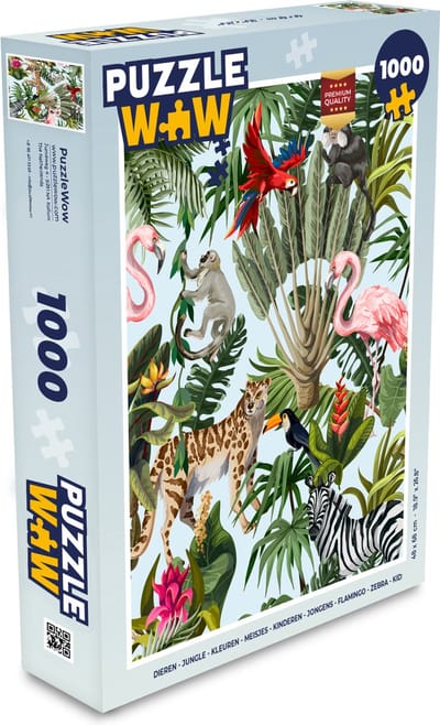Puzzel Jungle - Dieren - Meisjes - Kinderen - Jongens - Flamingo - Papegaai - Legpuzzel - Puzzel 1000 stukjes volwassenen