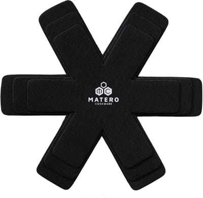 Matero pannenbeschermers - Pannenbeschermer set - Pan protectors - Beschermingsmatten - 30, 35 & 40 cm - anti kras - Zwart