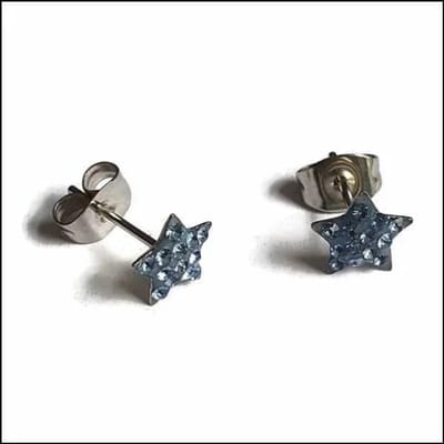 Aramat Jewels | Oorbellen | Stalen Sterren Oorbellen | Licht Blauw | | | | Kinderen, Volwassenen | Verkleurd niet