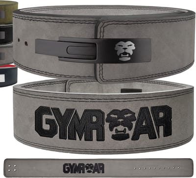 Gymroar Lifting Belt - Powerlift Riem - Lever Belt - Fast Clip Sluiting - Powerlifting - Crossfit - Bodybuilding - Deadlift - Squat - 10MM - Grijs - XS