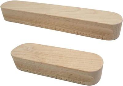 Kleermakersklapper Hout - Strijk Hout - Naden Glad Strijken - Handgemaakt Beukenhout - 2 Maten Set - Natuurlijk Hout