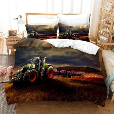 Boerderij Tractor 3d Beddengoed Set Dekbedovertrek Set met Kussensloop Hometextiel Twin Full Queen King Beddengoed voor Familie Huisdecoratie AU King 245x210cm