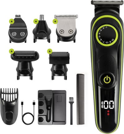Primegoody 6 in 1 Bodygroomer - Baardtrimmer 1/10mm – Body Trimmer Heren Waterdicht– Scheerapparaat Voor Gezicht en Body - Tondeuse