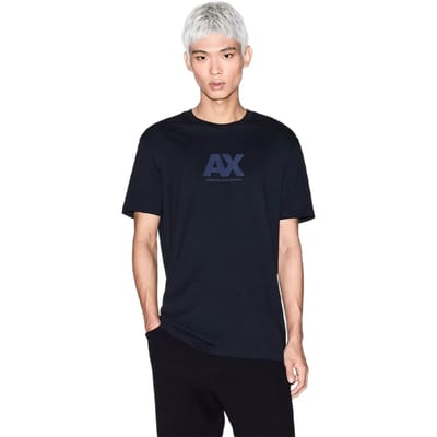 Printed Round Neck Short Sleeve T-shirt - Black Shirts