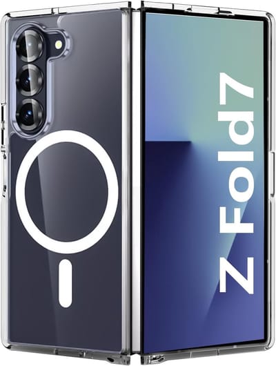 Stravo Hoesje Geschikt voor Samsung Galaxy Z Fold 7 – Siliconen Cover Hoes met MagSafe – Slank & Lichtgewicht – Schokbestendig – Anti-Fingerprint – Siliconen Case voor Samsung Galaxy Z Fold 7 - Transparent