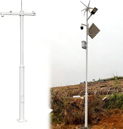 Beveiligingscamera Paal - Boompaal Camera - Buiten Beveiligen - Bliksem Beveiligd - Tot 6 meter - Zwart
