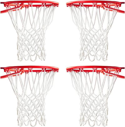 4x Zware Kwaliteit Basketbalnetten Vervanging Voor Standaard Hoepels