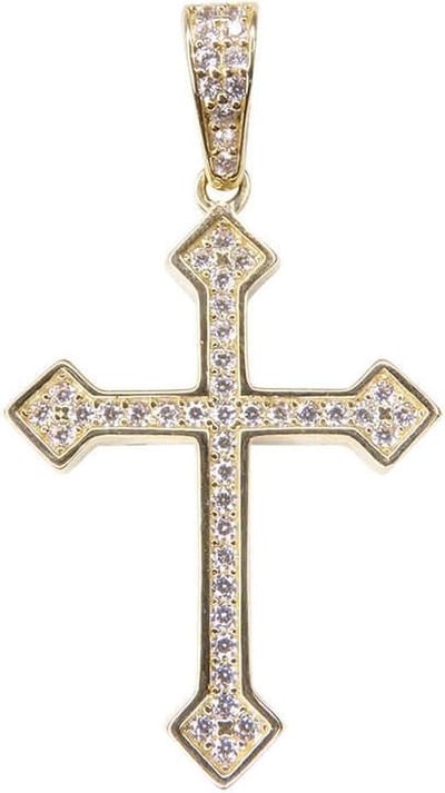 14 karaat gouden kruis met zirkonia