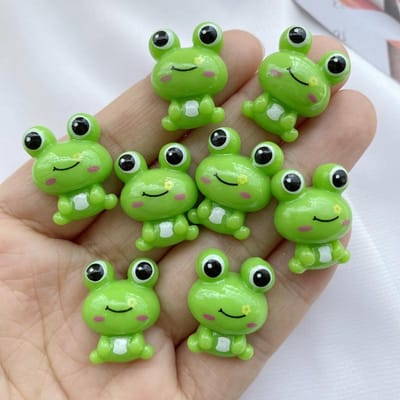 12 Pièces Nouvelles Mignonnes Série Grenouille Dessin Animé Dos Plat Résine Scrapbooking Bricolage Bijoux Épingle à Cheveux Décoration d'Artisanat Accessoire