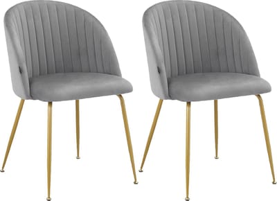 Thalia-Eetkamerstoel - 2 Pack - Antraciet Fluweel