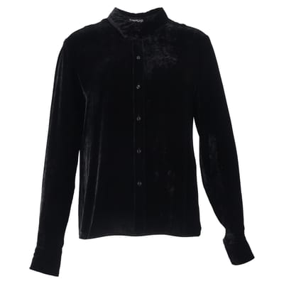 Tom Ford fluwelen overhemd met lange mouwen in zwarte viscose