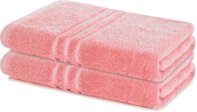 Lavea® Set van 2 badlakens 100x150 cm – 100% katoen, badhanddoeken en handdoeken, zacht, absorberend en duurzaam – ideaal voor badkamer, sauna, spa of hotel – Pastelroze