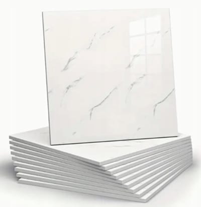 Azaris - Zelfklevende PVC Wandtegels - Set van 10 stuks - 30x30 cm - Wit Marmer Look - Glans