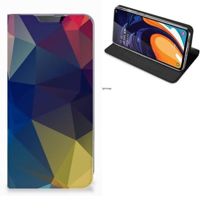 Samsung Galaxy A60 Stand Case Polygon Dark