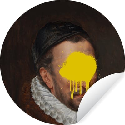 WallCircle® - Behangcirkel 80x80 cm - Muurstickers Willem van Oranje - Kunst - Verf - Muurcirkel woonkamer - Wandcirkel slaapkamer - Kamer decoratie zelfklevend - Muurdecoratie accessoires
