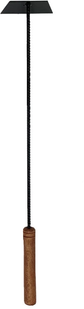Asschuiver - 55 cm - Askrabber - zwart - staal - hout - vuurpook - open haard schoon maken