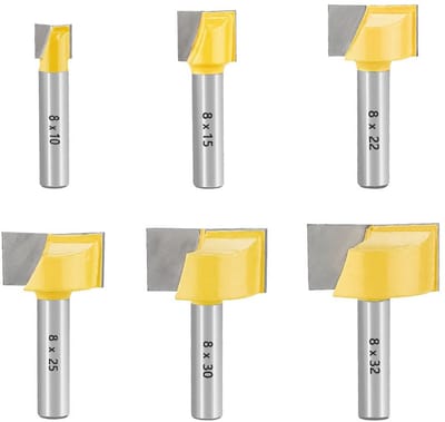6-delige Frezen Gereedschap Set voor Bovenfrees - Groeffrees Set voor Houtbewerking