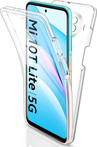 Hoesje geschikt voor Xiaomi Mi 10T Lite - 360 Graden Case 2 in 1 Hoes Transparant + Ingebouwde Siliconen TPU Cover Screenprotector