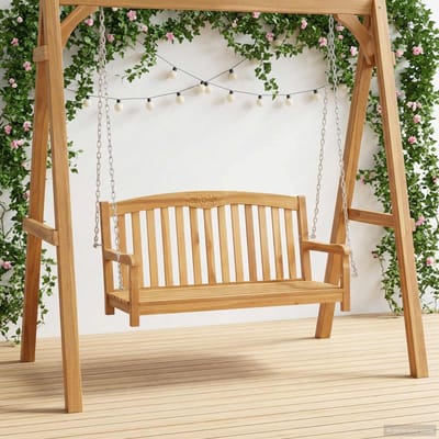 vidaXL - Schommelbank - 114 - x - 61 - x - 61,5 - cm - Massief - Teakhout - Naturel