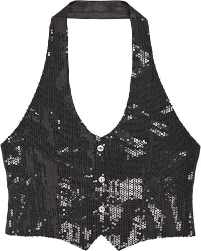Pailletten vestje dames zwart