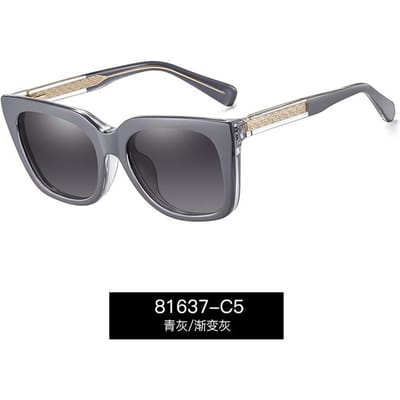 Luxe Myopie Bril Blauw Licht Filter Vierkant Luipaard Sterkte Zonnebril Met Magnetische Zonneklepjes -1 5 Myopia-0.5 gray
