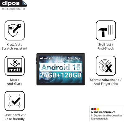 dipos – 2x Matte Pantserfolie geschikt voor Laptok A7 | 9H Screenprotector
