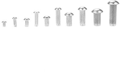 Dailygoods- Klinknagels Assortiment - Roestvrij Staal - 160 Stuks - Voor Etiketten/Naamplaten - Duurzaam - Plastic Doos - Klinknagelset