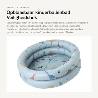 Dailygoods- Ballenbad Ronde Vorm - Opblaasbaar - Veiligheidshek - Babyvriendelijk - PVC - Robuust en Lekvrij - Zwembad