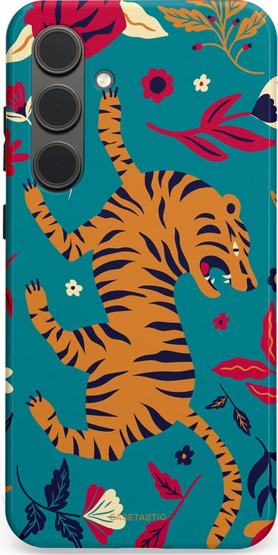 Casetastic Hoesje Geschikt voor Samsung S24 Plus - Stijlvolle Beschermende Duo-layer Case - Gouden brul