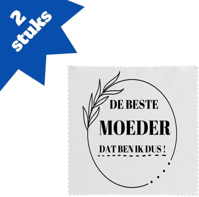 Akyol - de beste moeder dat ben ik dus brillendoekjes - Moeder - mama - moeder cadeautjes - moederdag - verjaardag - geschenk - kado - 17,8 bij 17,8 cm - 2 stuks
