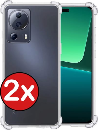 Hoesje - 2 Stuks - Geschikt voor Xiaomi 13 Lite - Sterk & Shockproof - Back Cover - Siliconen Case - Telefoon Hoes Shock Proof - Telefoonhoes - Transparant