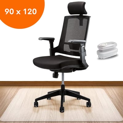 FLOOQ Bureaustoelmat PVC 90 x 120cm - Vloermat Bureaustoel - Inclusief Viltset - Vloerbeschermer - Beschermt - Transparant