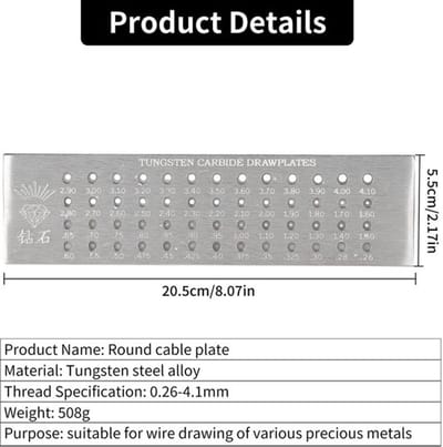 Massief Tungsten Carbide - Dailygoods- Draadtrekplaat 52 gaten