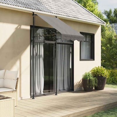 vidaXL - Luifel - uittrekbaar - 100x150 - cm - stof - en - staal - antracietkleurig
