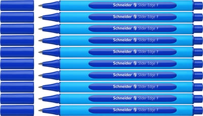 Schneider balpen - Slider Edge - penpunt F - schrijfkleur blauw - 10 stuks - S-152003-10
