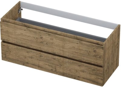 INK - Onderkast 2 Laden Greeploos met Houten Keerlijst - 1200x450x520 Mm - Naturel Eiken