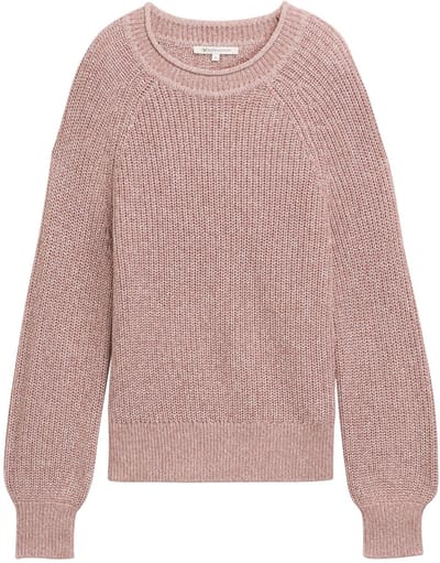 Tom Tailor Denim - Gebreide trui met lichte ballonmouwen - Maat XS - Antique Rose Melange