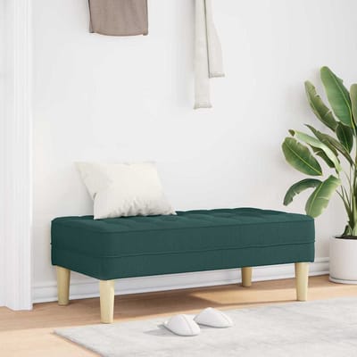vidaXL - Bank - met - kussen - Donkergroen - 113 - x - 57 - x - 39 - cm - Stof