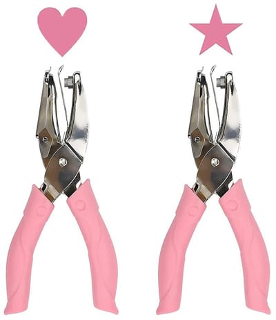 Set van 2 Metalen Gatenclips en Papierperforators met Handvat voor Kaarten Maken, Scrapbooking en Creatieve Knutselprojecten