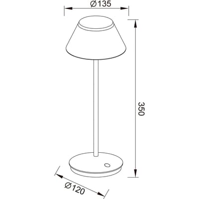Mantra Iluminación LED oplaadbare tafellamp K5, zwart, aluminium, IP54, dimbaar