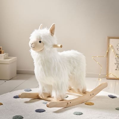 Petite Amélie Hobbelpaard 'Alpaca' – Schommelstoel voor Baby – Hobbeldier voor Avonturen in Zonovergoten Berglandschappen