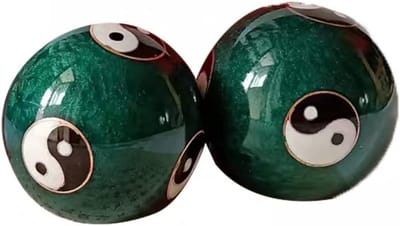 Chinese Hand Ballen - Meditatie Ballen - Stress Verlichting - Yin Yang Design - 47 cm Diameter - Groen