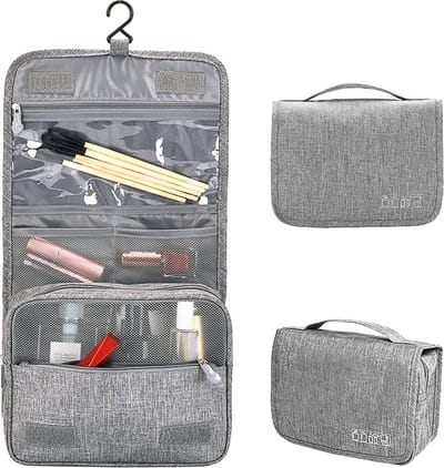 Rainbecom - Reis Toilettas Hangend met Haak - Cosmetica Tas - Travel Organizer - Etui voor Toiletartikelen - Grijs