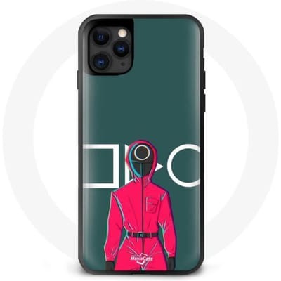 Coque Iphone 12 - Maniacase - Souple - Noir - Squid Game Circle - Mixte